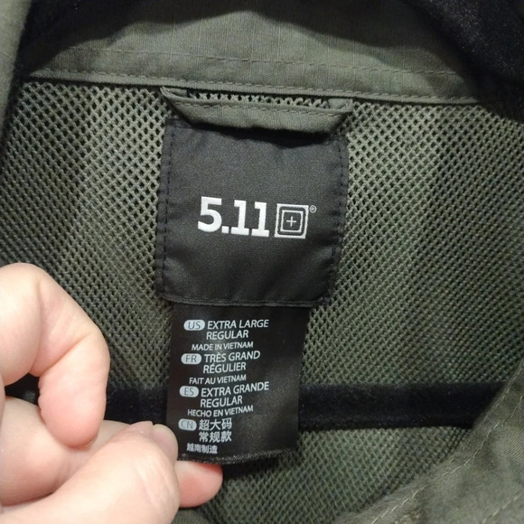 5.11 Tactical Men's XL Shirt Green Taclite Pro 71175 Ripstop Utility Pockets - Picture 2 of 7